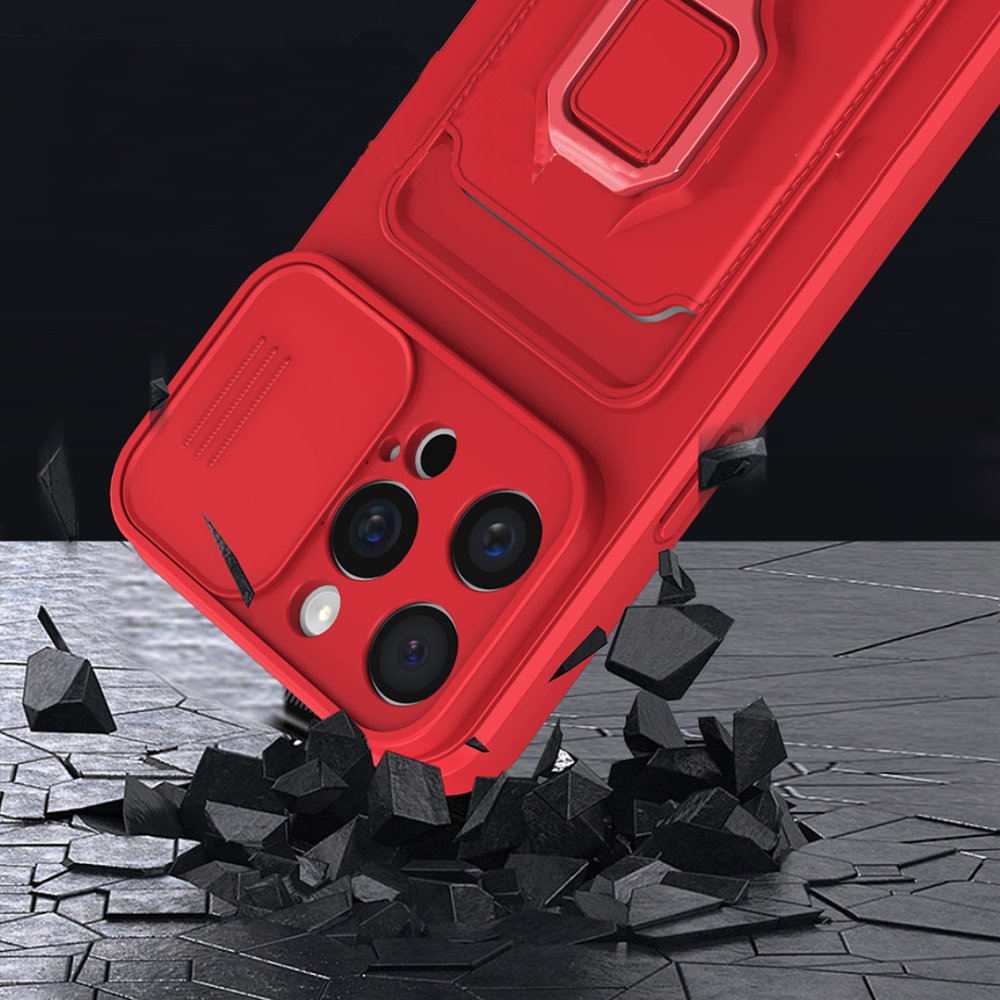  iPhone 15 Pro Max Kılıf Zuma Kartvizitli Yüzüklü Silikon - Lila