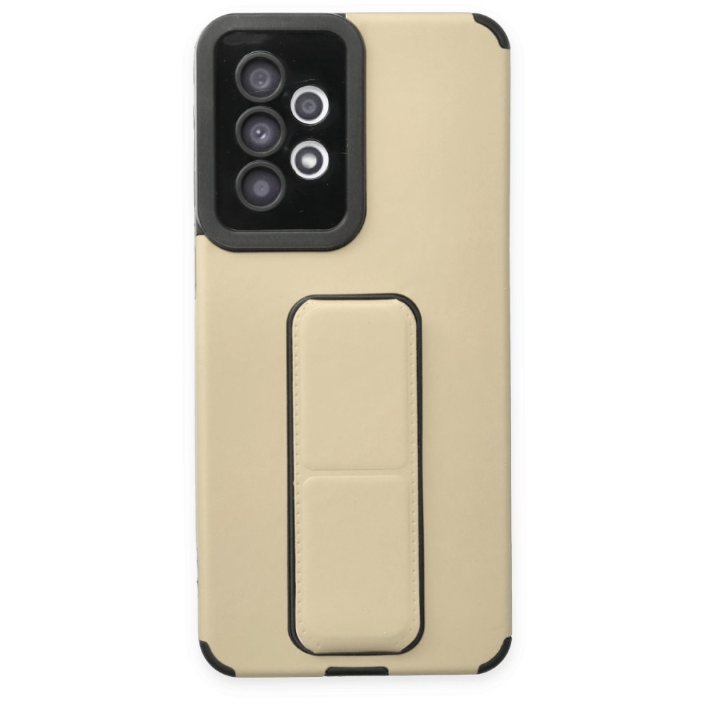  Samsung Galaxy A33 5G Kılıf Mega Standlı Silikon - Gold