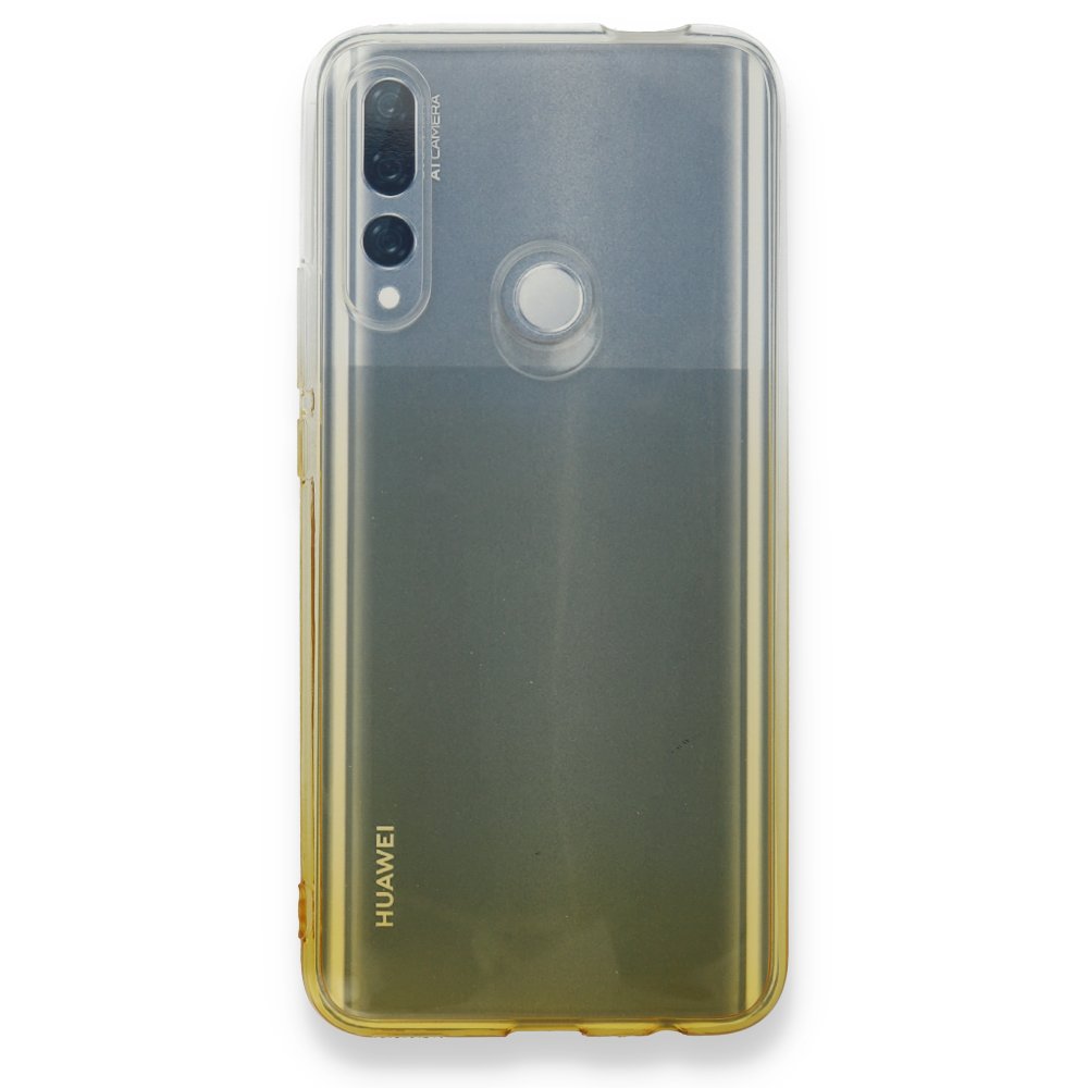  Huawei Y9 Prime 2019 Kılıf Lüx Çift Renkli Silikon - Sarı