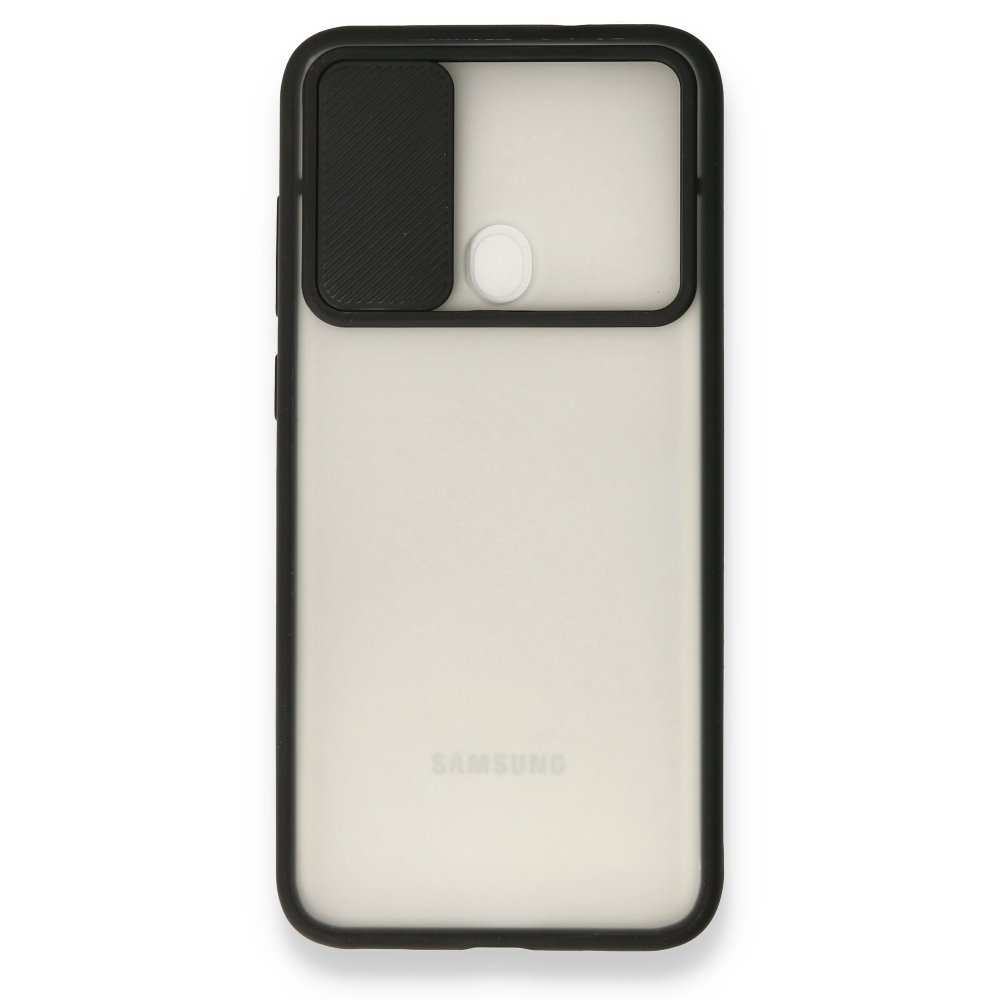  Samsung Galaxy A11 Kılıf Palm Buzlu Kamera Sürgülü Silikon - Siyah