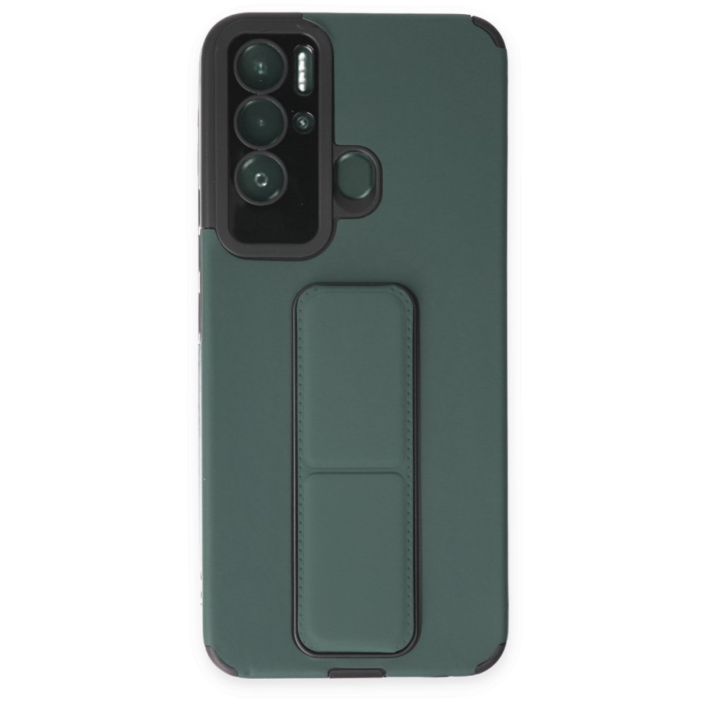  Tecno Pova Neo Kılıf Mega Standlı Silikon - Yeşil