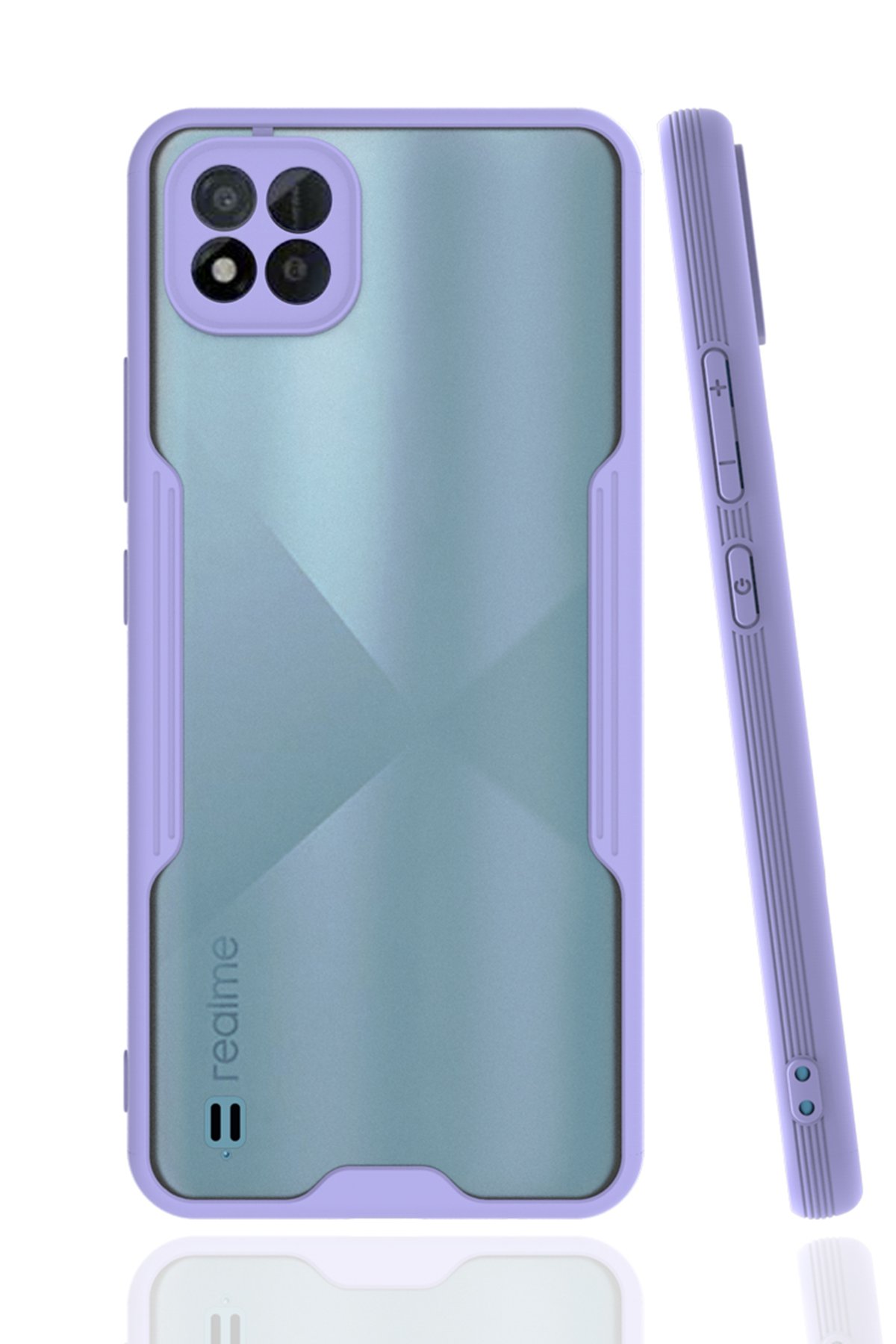 Realme C11 2021 Kılıf Platin Silikon - Lila  Realme C11 2021 Kılıf Platin Silikon - Lila