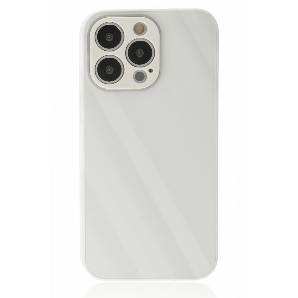  iPhone 13 Pro Kılıf Glass Kapak - Beyaz