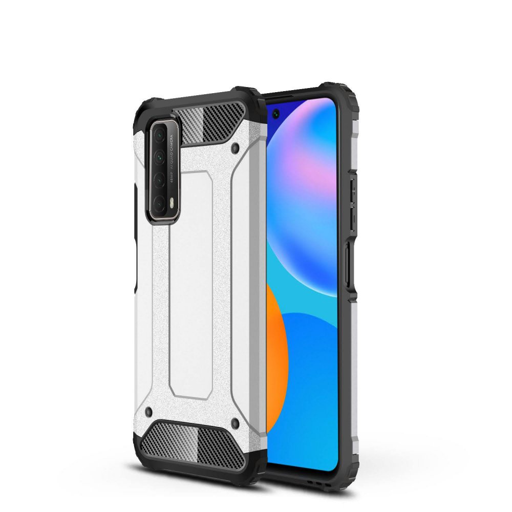 Huawei P Smart 2021 Kılıf Tank Silikon Kapak - Gümüş  Huawei P Smart 2021 Kılıf Tank Silikon Kapak - Gümüş