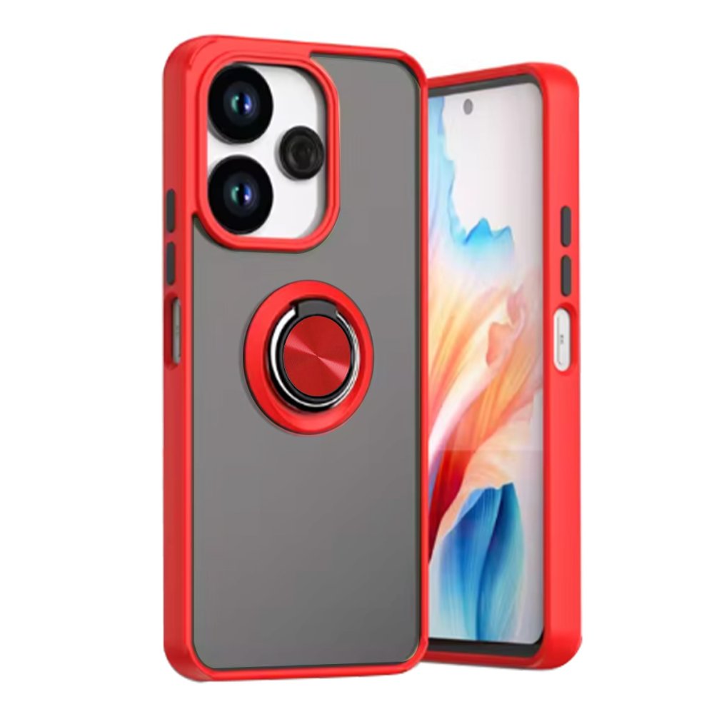 Redmi 13 4G Kılıf Montreal Yüzüklü Silikon Kapak - Kırmızı Redmi 13 4G Kılıf Montreal Yüzüklü Silikon Kapak - Kırmızı