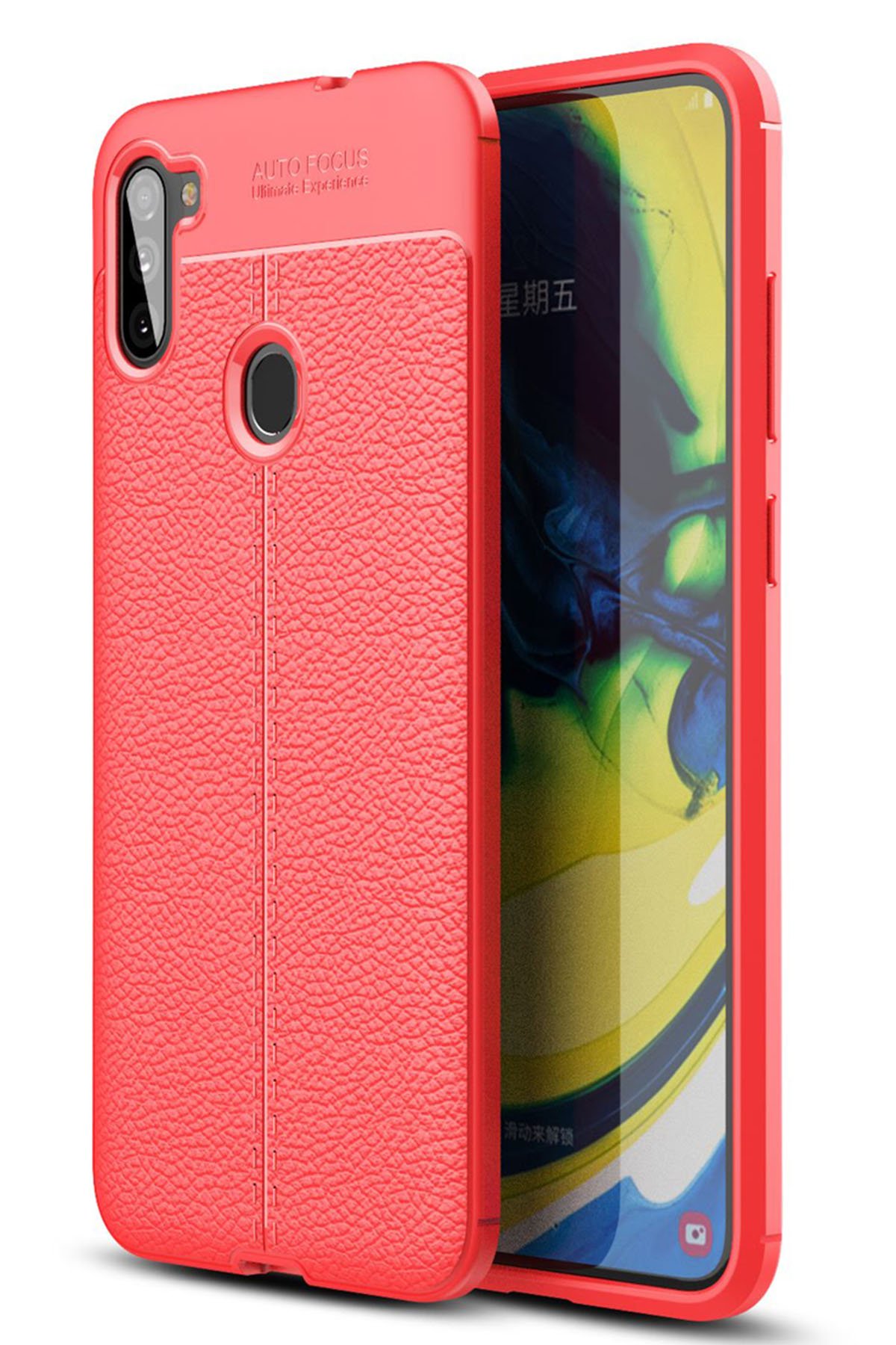  Samsung Galaxy M11 Kılıf Auto Focus Kapak - Kırmızı