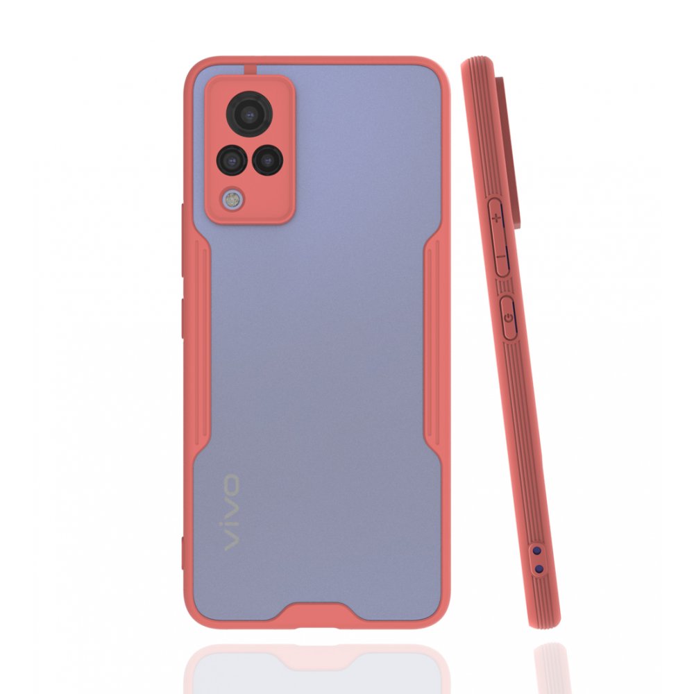  Vivo V21 Kılıf Platin Silikon - Pembe