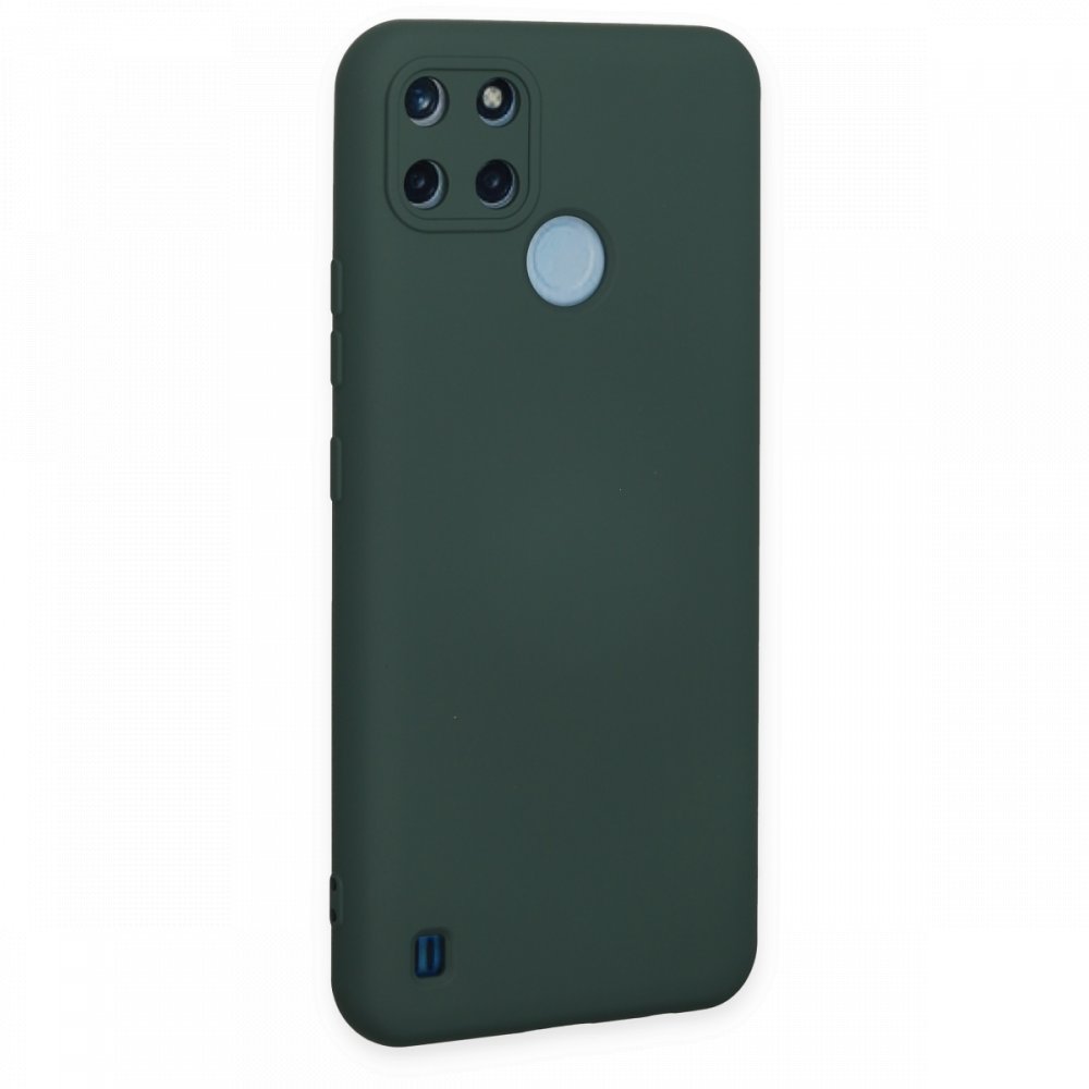  Realme C21Y Kılıf Nano içi Kadife Silikon - Koyu Yeşil
