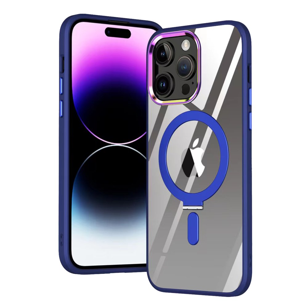  iPhone 15 Pro Max Kılıf Mudo Magneticsafe Standlı Kapak - Lacivert