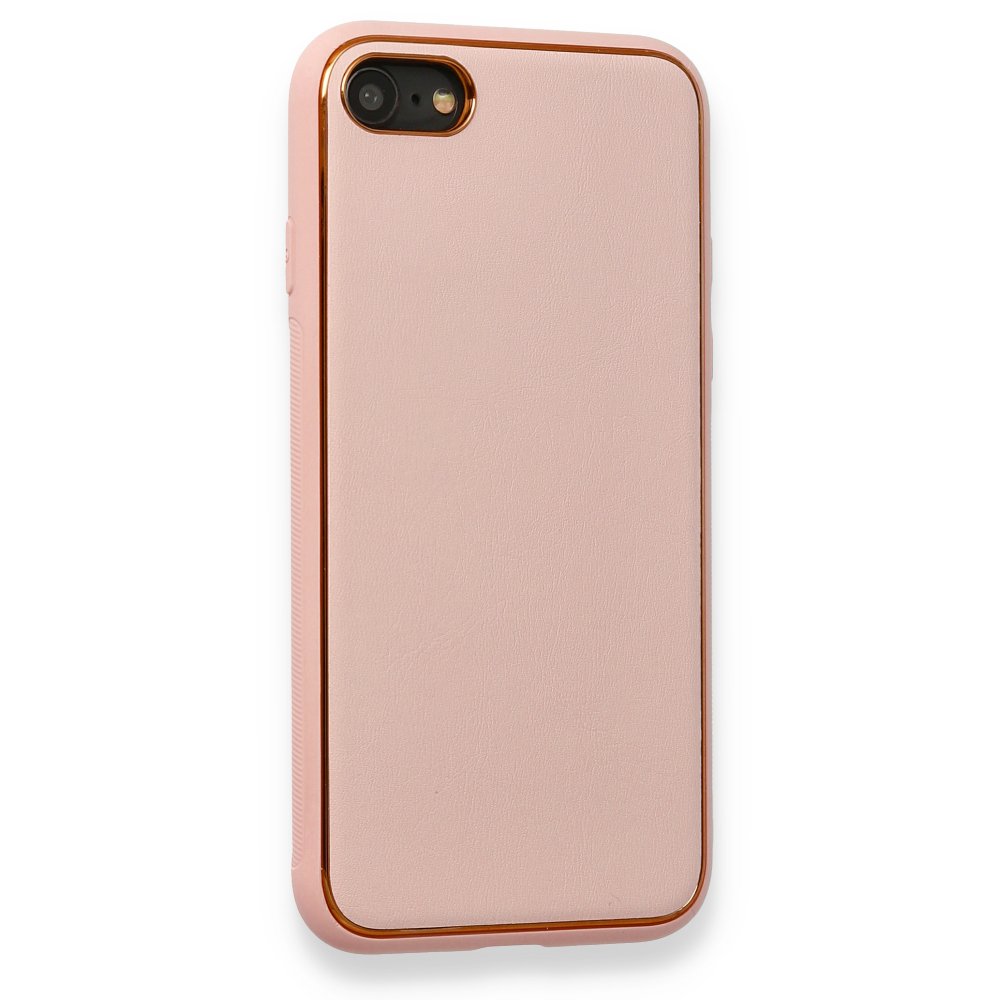  iPhone 7 Kılıf Coco Deri Silikon Kapak - Pembe