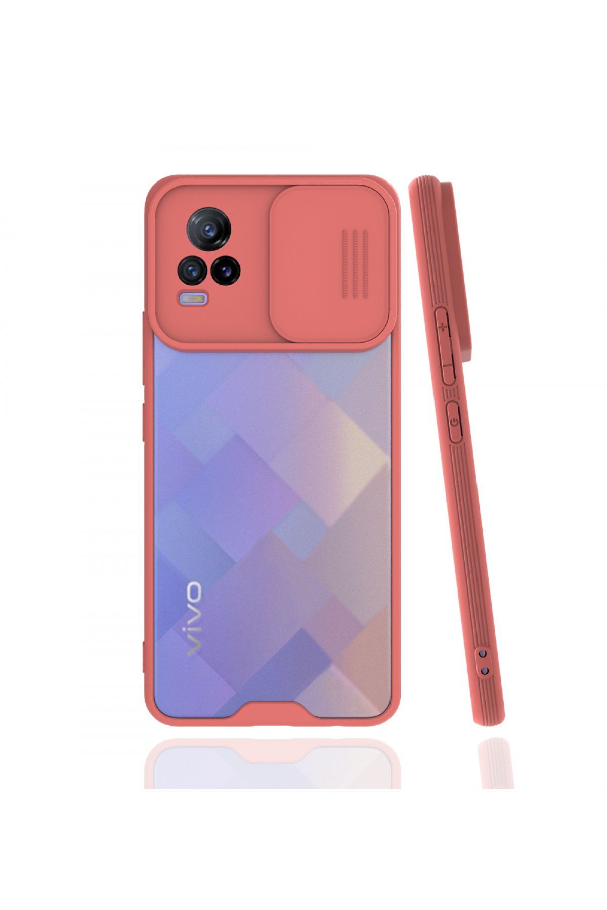  Vivo V21e Kılıf Platin Kamera Koruma Silikon - Pembe