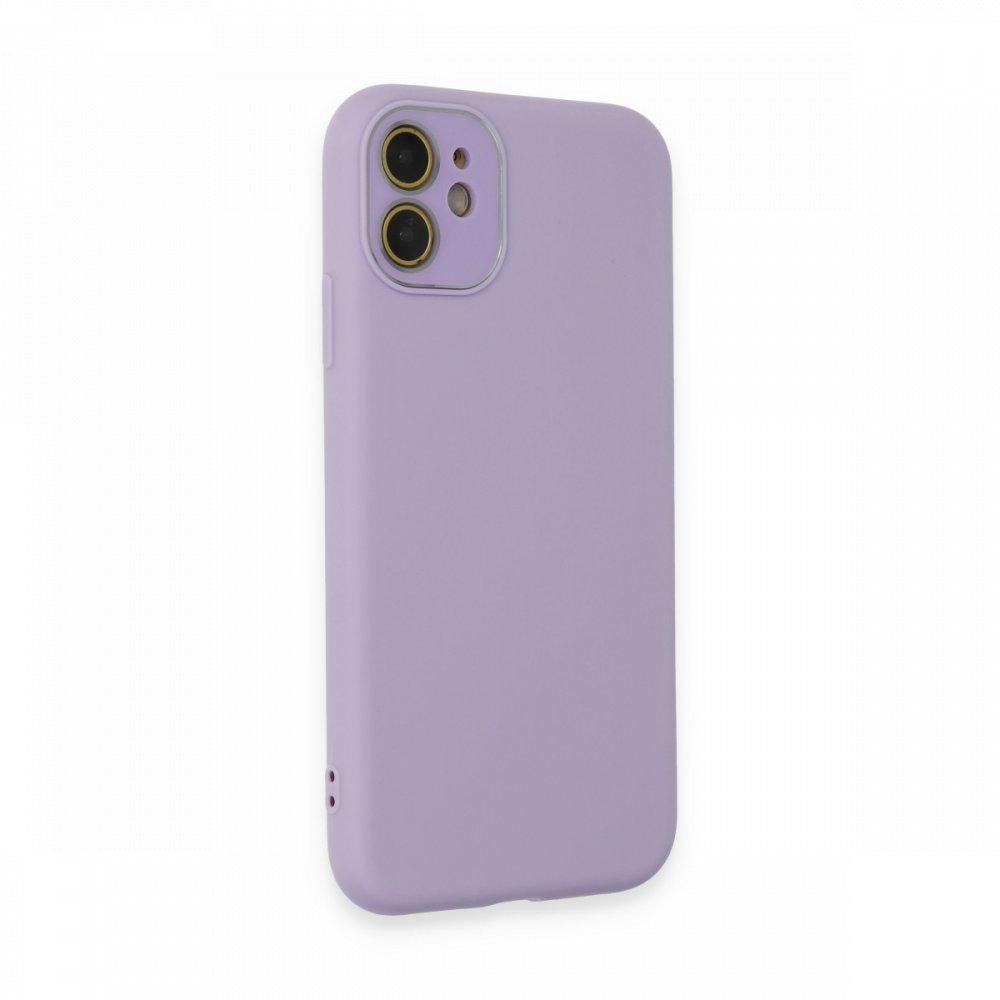  iPhone 12 Kılıf Lansman Glass Kapak - Lila