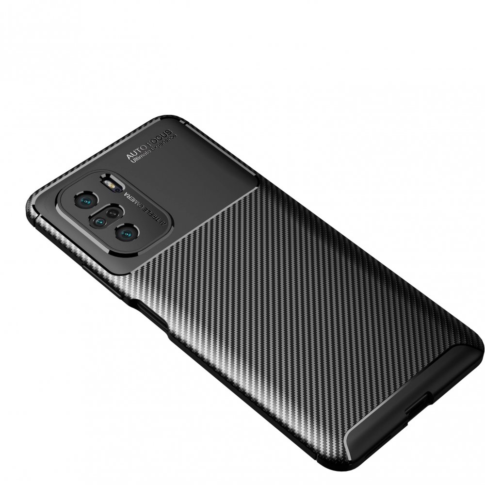 Redmi K40 Kılıf Auto Focus Karbon Kapak - Siyah Redmi K40 Kılıf Auto Focus Karbon Kapak - Siyah