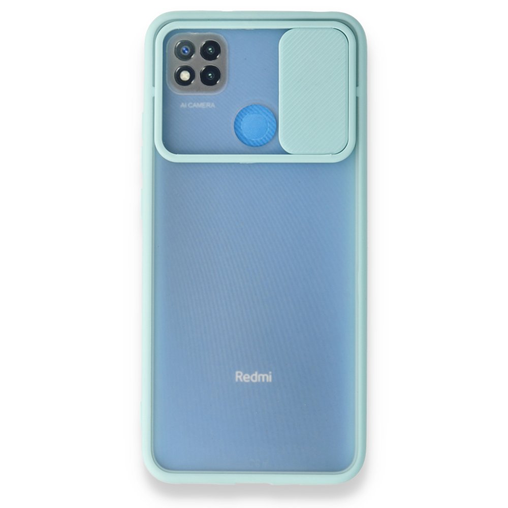 Redmi 9C Kılıf Palm Buzlu Kamera Sürgülü Silikon - Turkuaz