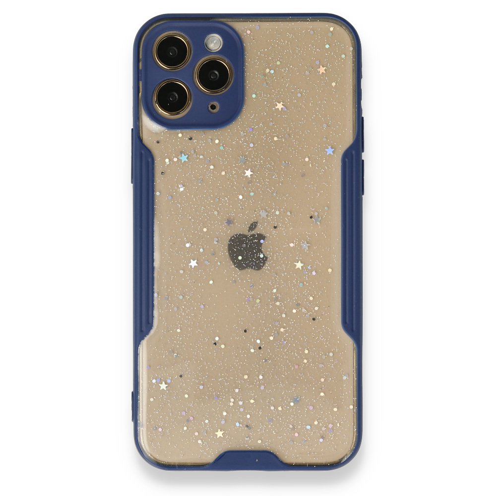  iPhone 12 Pro Kılıf Platin Simli Silikon - Lacivert