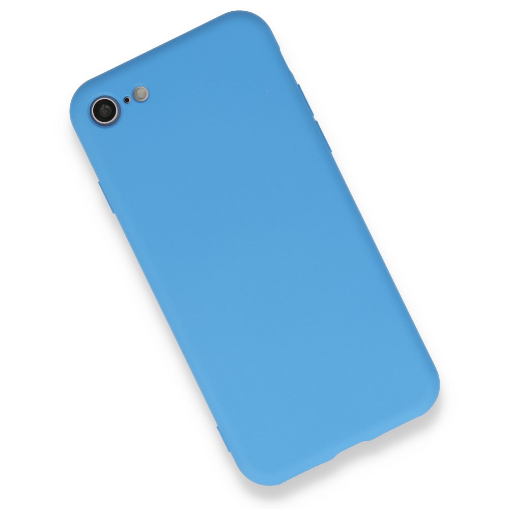 iPhone SE 2020 Kılıf Nano içi Kadife Silikon - Mavi iPhone SE 2020 Kılıf Nano içi Kadife Silikon - Mavi