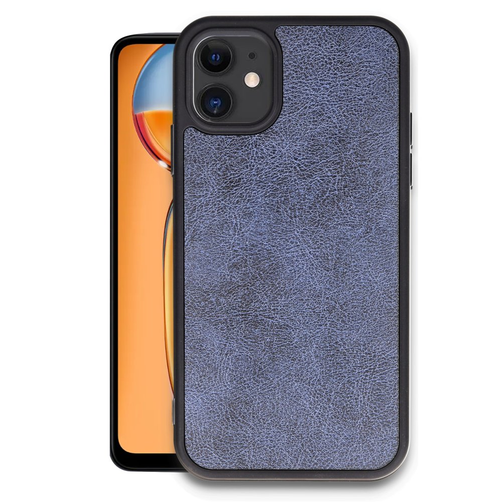  iPhone 11 Kılıf Aras Deri Kapak - Lacivert