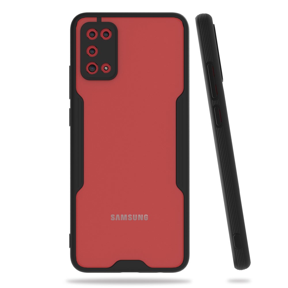  Samsung Galaxy A02S Kılıf Platin Silikon - Siyah