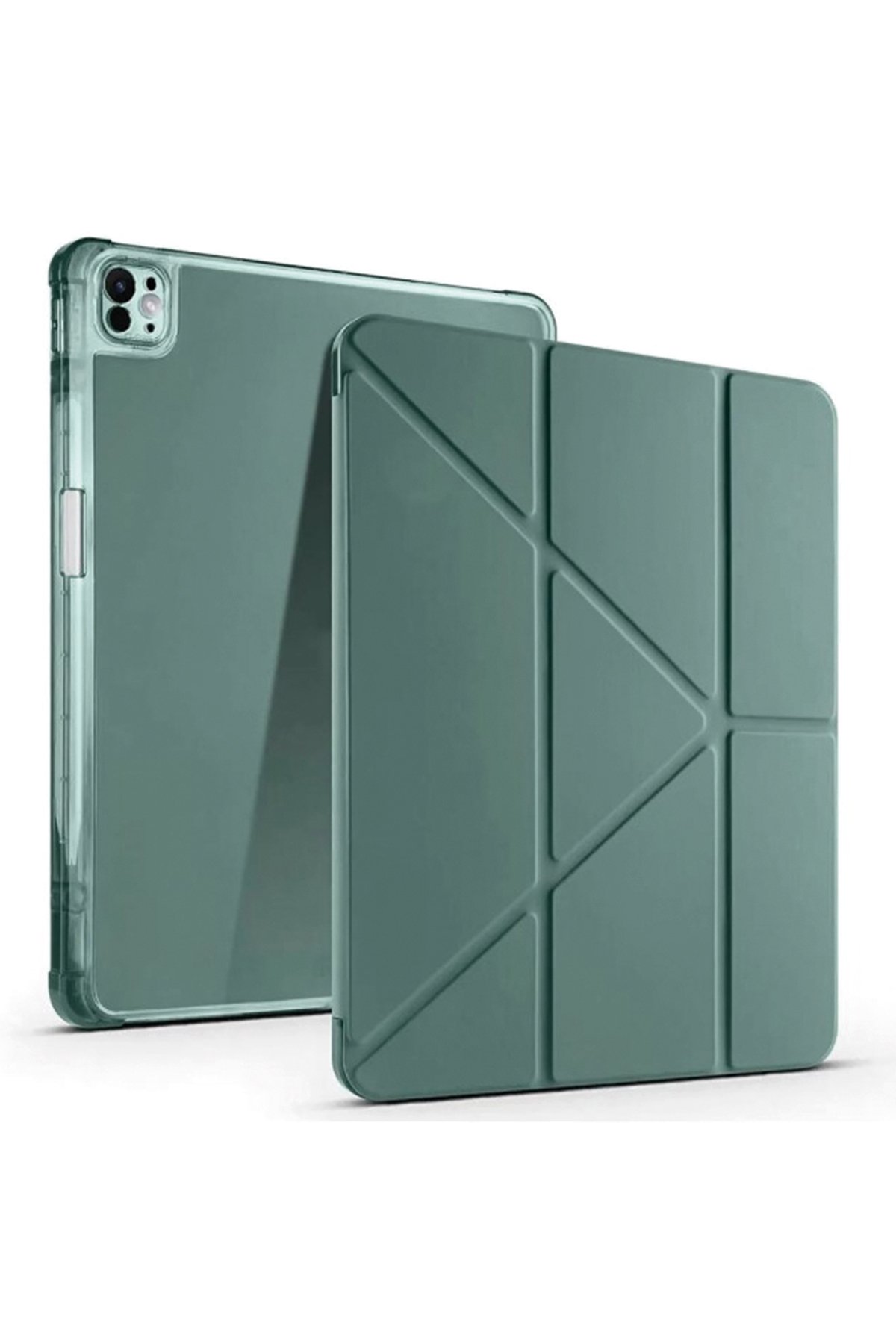  iPad Pro 13 (2024) Kılıf Kalemlikli Mars Tablet Kılıfı - Koyu Yeşil