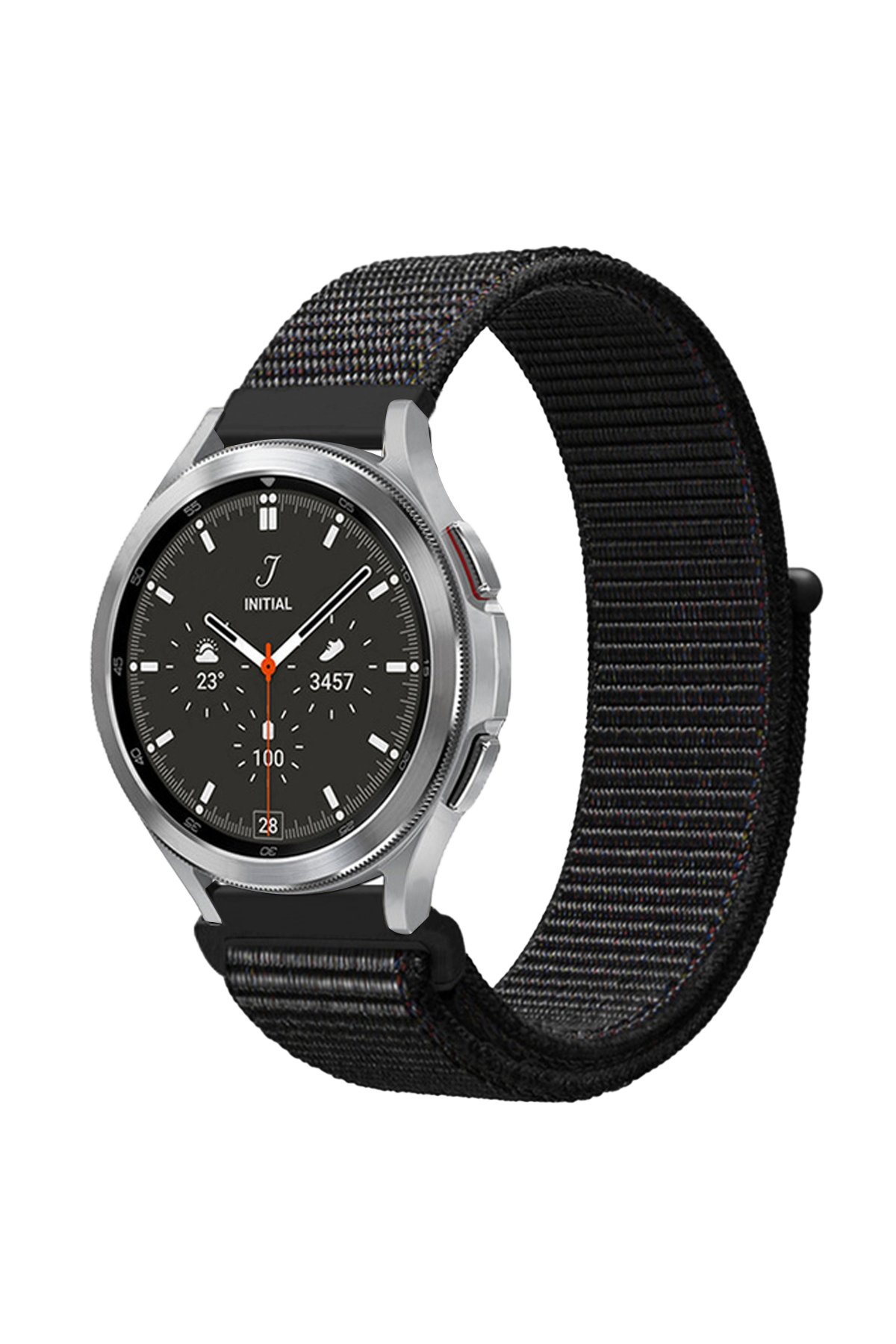 Watch 22mm Hasırlı Cırtcırtlı Kordon - Siyah-Mavi Watch 22mm Hasırlı Cırtcırtlı Kordon - Siyah-Mavi