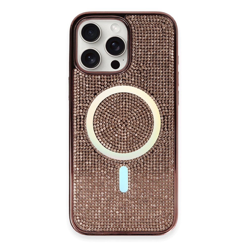  iPhone 16 Pro Kılıf Diamond Magsafe Kapak - Pembe