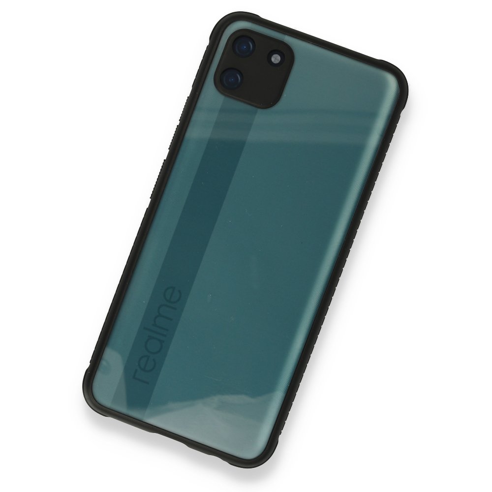 Realme C11 Kılıf Miami Şeffaf Silikon - Siyah  Realme C11 Kılıf Miami Şeffaf Silikon - Siyah