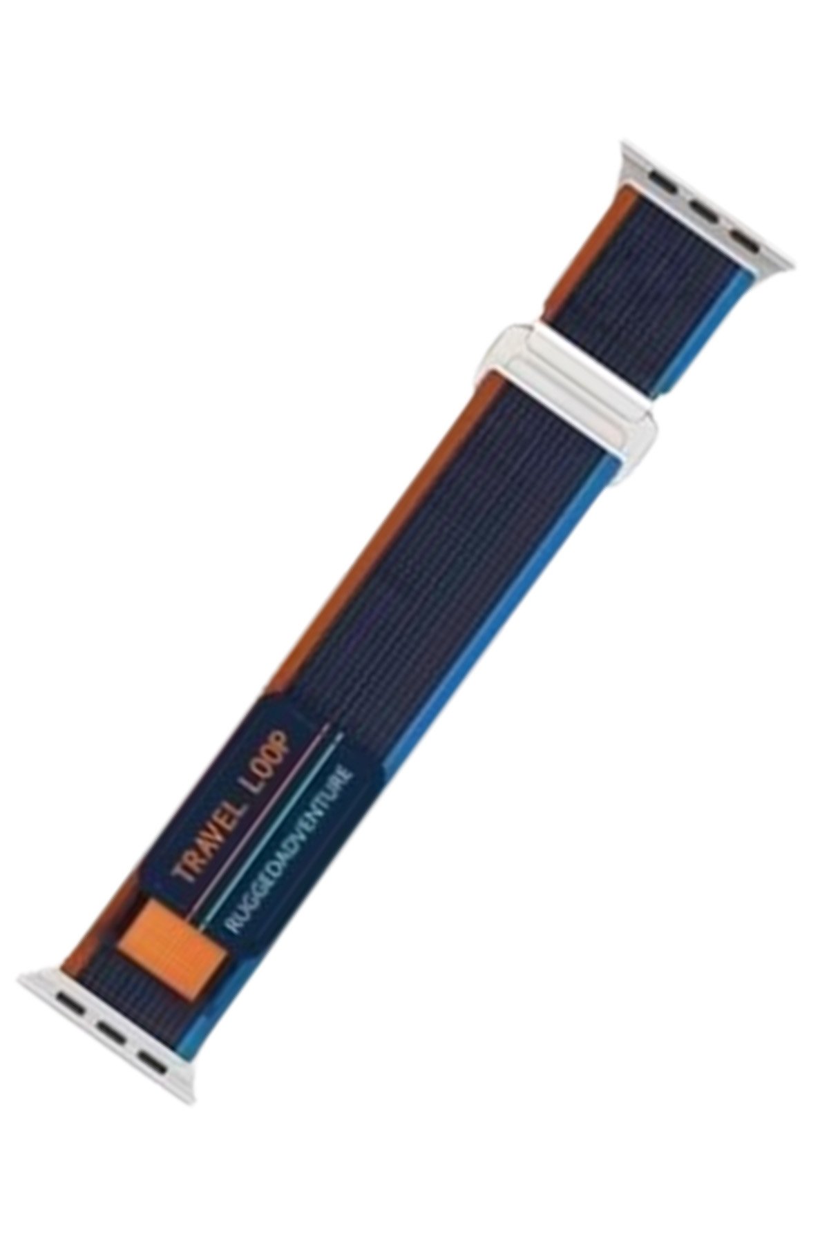  Apple Watch 44mm Alice Kumaş Kordon - Mavi-Turuncu