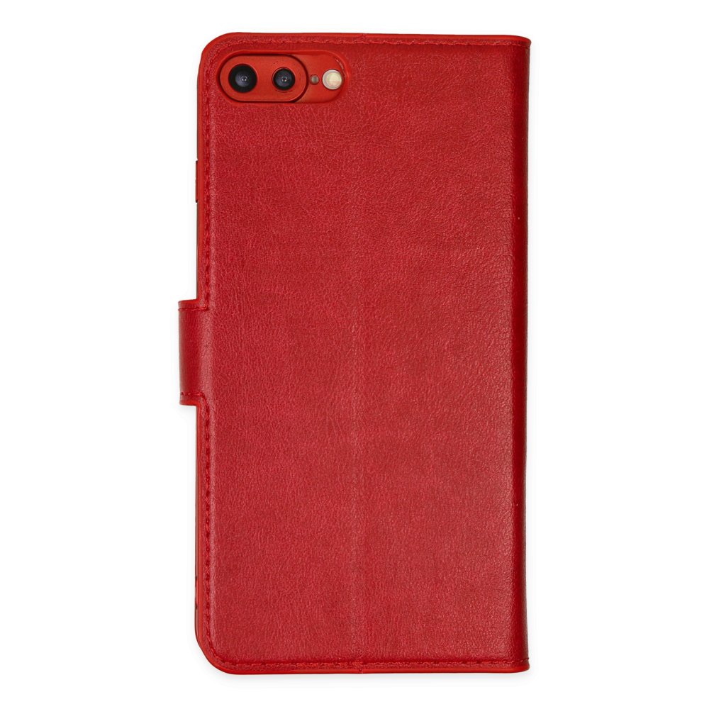  iPhone 8 Plus Kılıf Trend S Plus Kapaklı Kılıf - Kırmızı