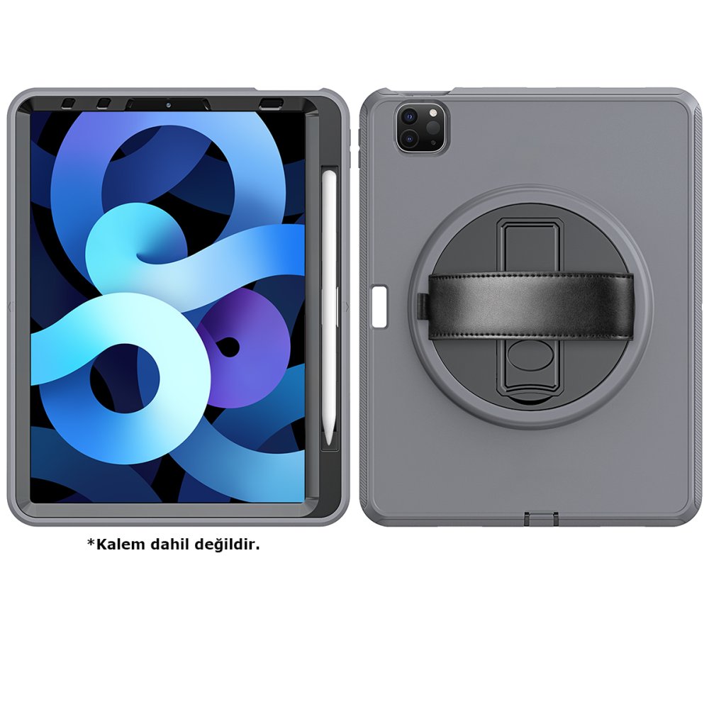  iPad Pro 11 (2021) Kılıf Hand Strap Tablet Kılıfı - Gri