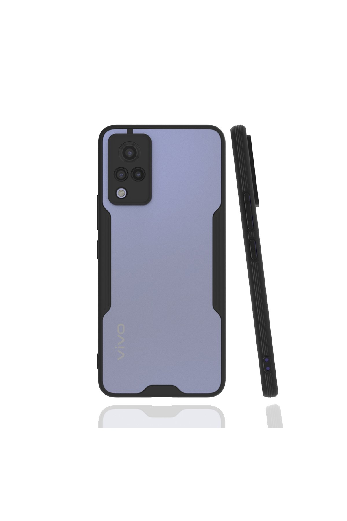  Vivo V21 Kılıf Platin Silikon - Siyah