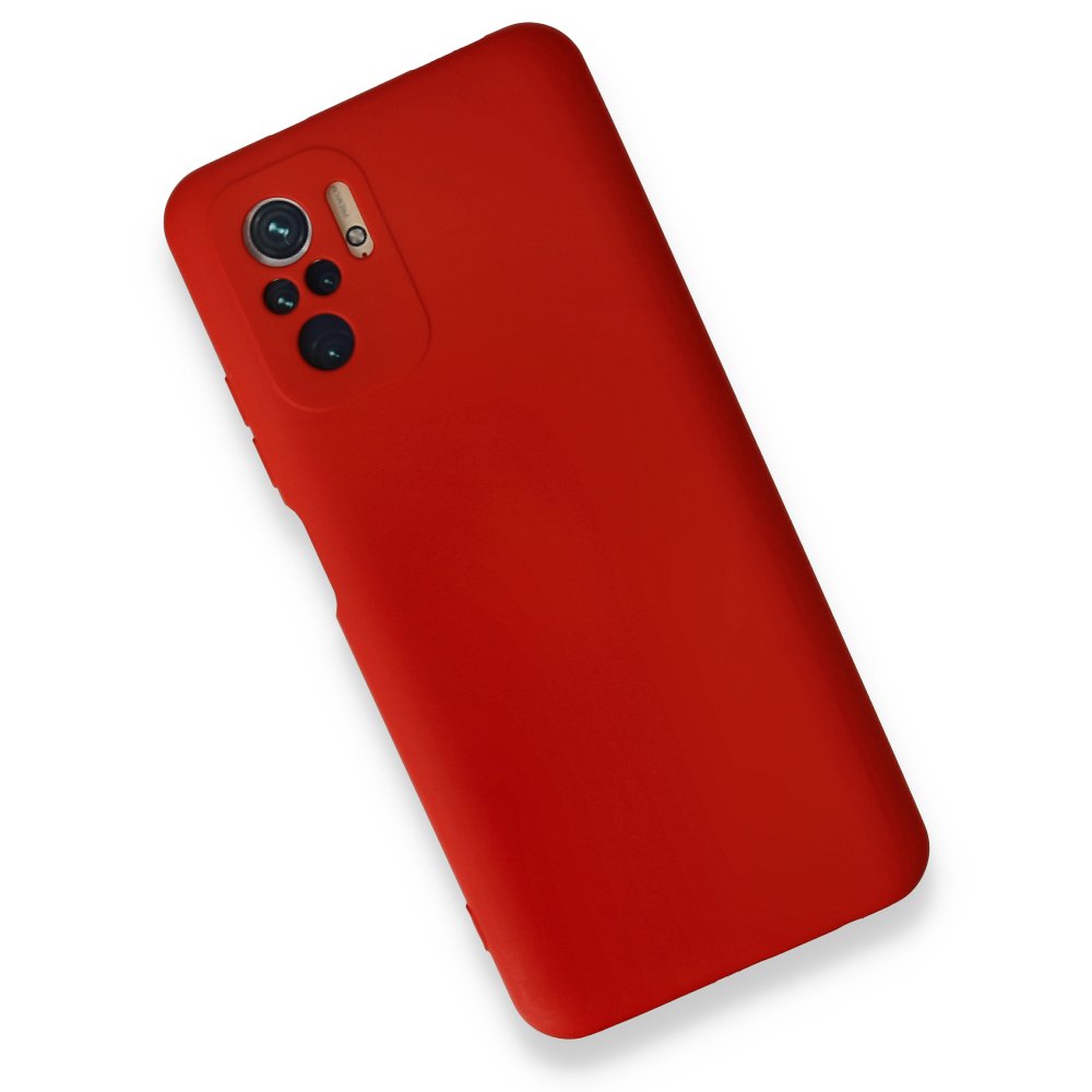 Redmi Note 10S Kılıf Nano içi Kadife Silikon - Kırmızı