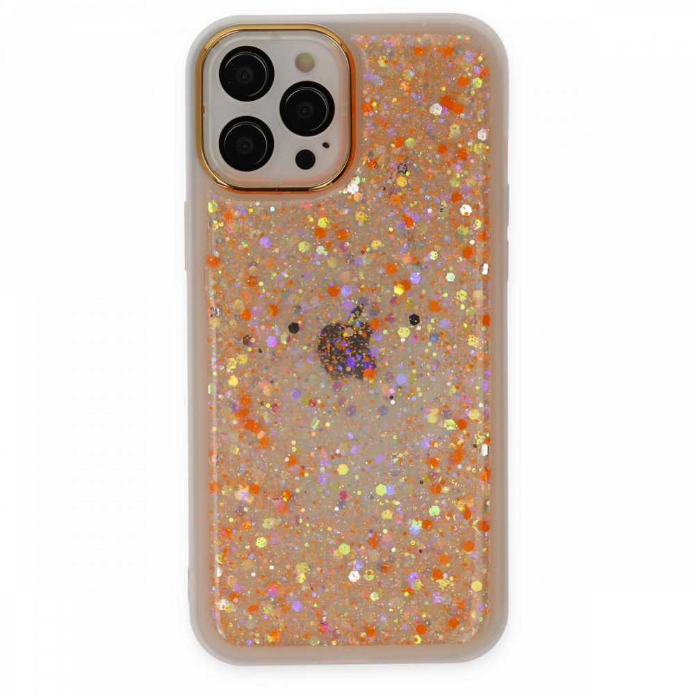  iPhone 12 Pro Kılıf Neon Light Silikon - Turuncu