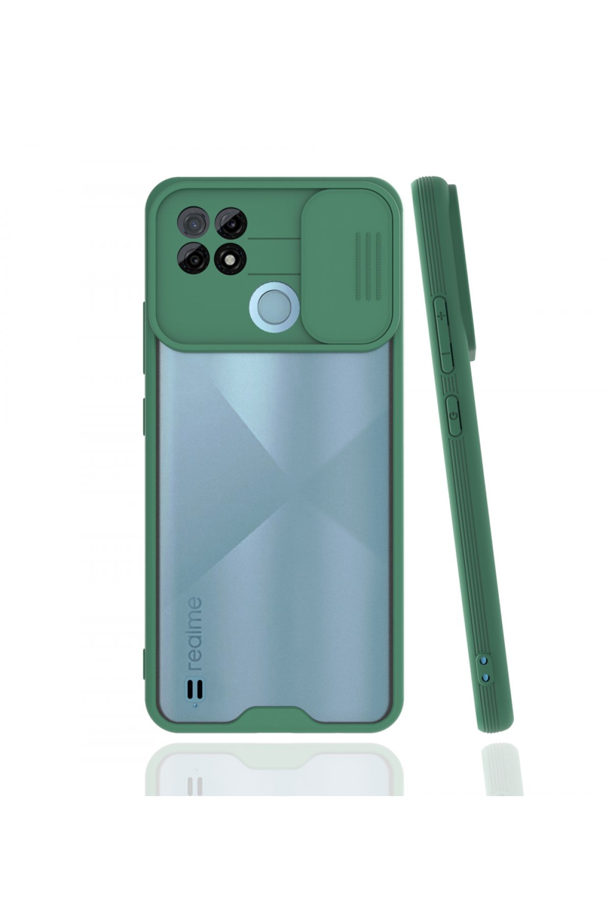 Realme C21 Kılıf Platin Kamera Koruma Silikon - Yeşil Realme C21 Kılıf Platin Kamera Koruma Silikon - Yeşil