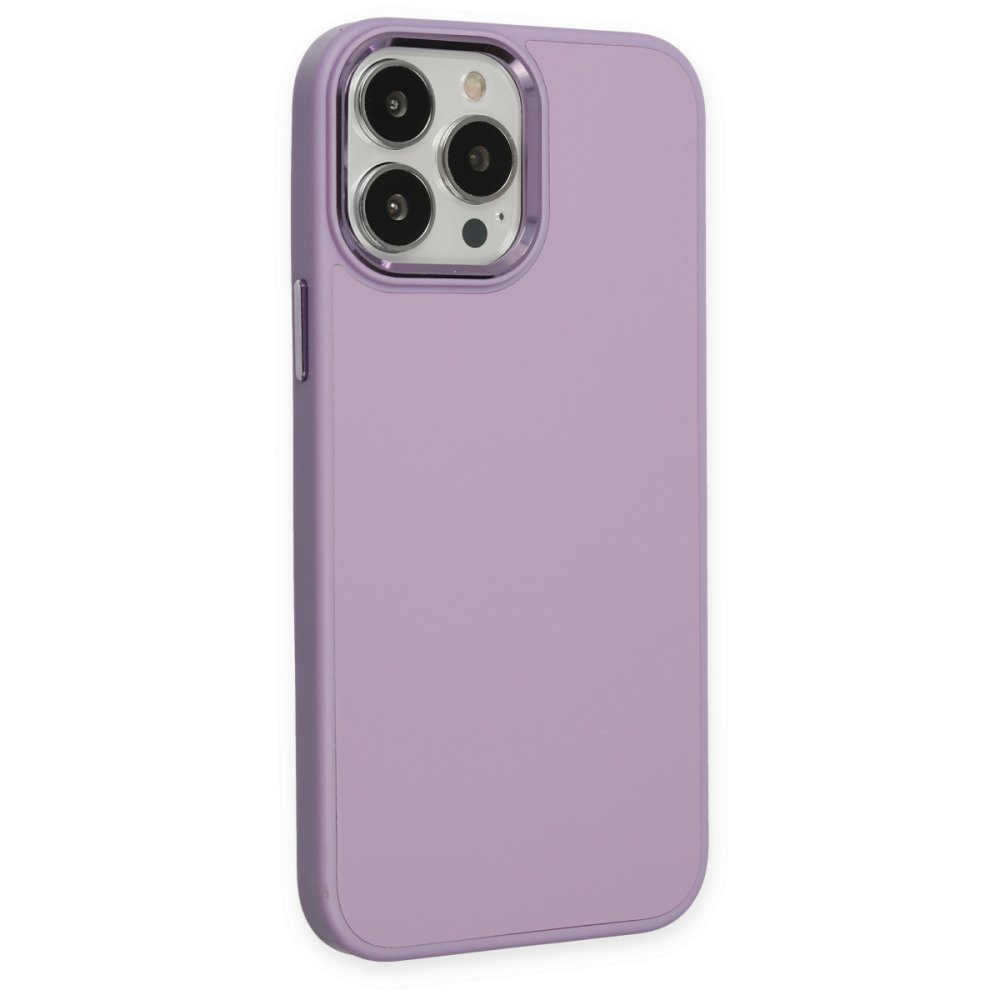 iPhone 13 Pro Max Kılıf Asya Deri Silikon - Lila iPhone 13 Pro Max Kılıf Asya Deri Silikon - Lila