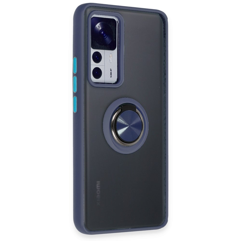  Xiaomi Mi 12T Kılıf Montreal Yüzüklü Silikon Kapak - Lacivert