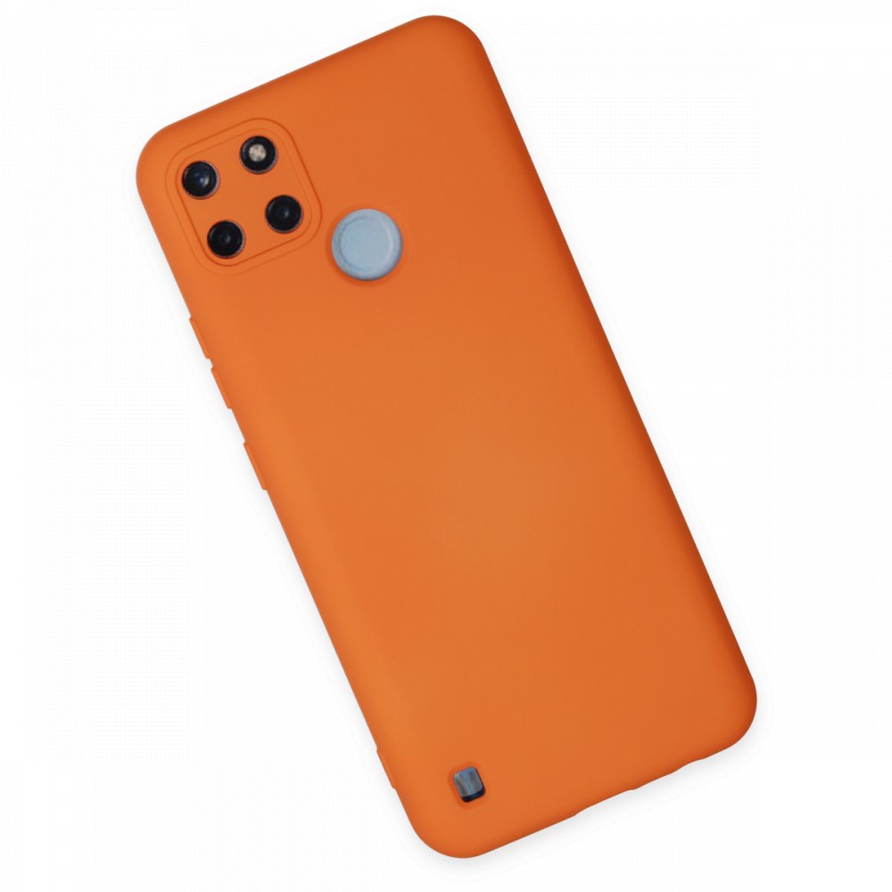  Realme C21Y Kılıf Nano içi Kadife Silikon - Turuncu