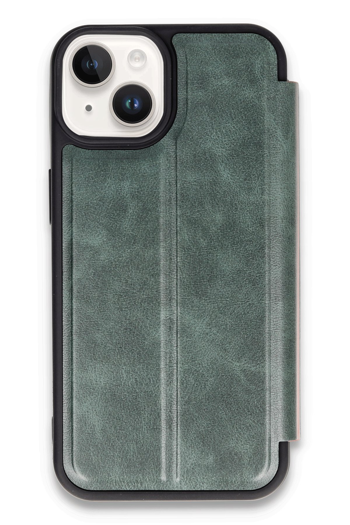  iPhone 14 Kılıf Flip Cover - Koyu Yeşil