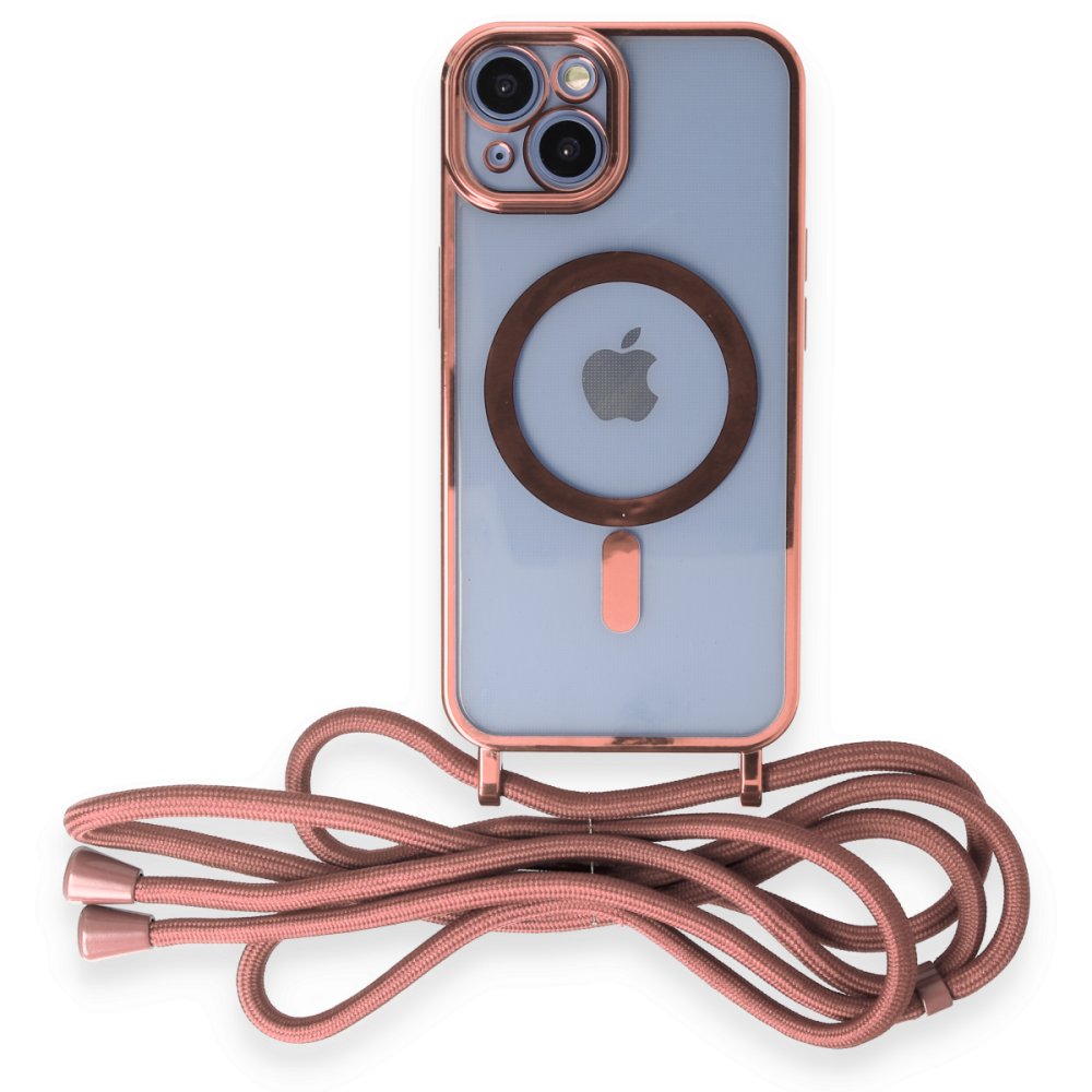 iPhone 14 Kılıf Divo Lazer Askılı Magsafe Kapak - Pembe iPhone 14 Kılıf Divo Lazer Askılı Magsafe Kapak - Pembe