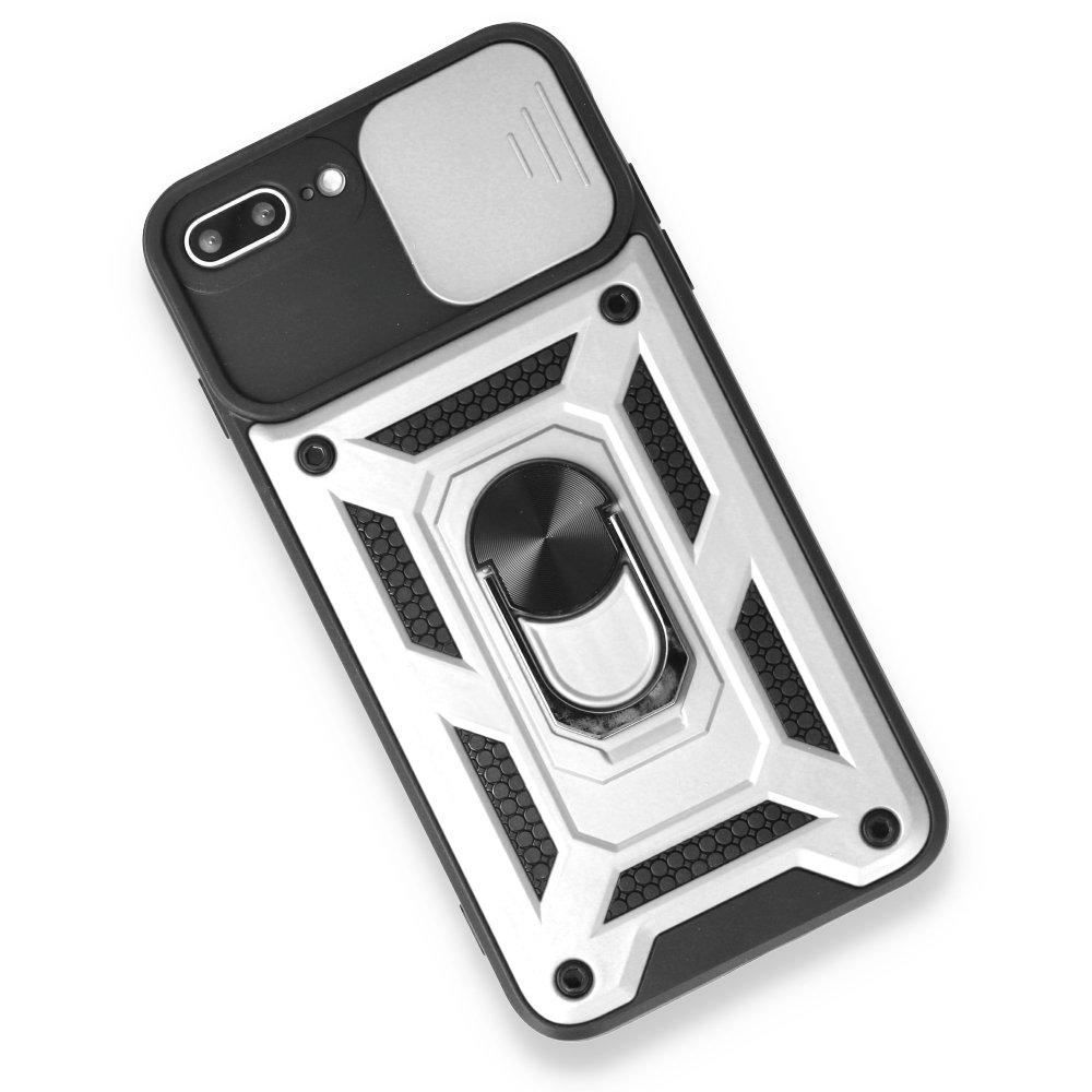 iPhone 7 Plus Kılıf Pars Lens Yüzüklü Silikon - Gümüş iPhone 7 Plus Kılıf Pars Lens Yüzüklü Silikon - Gümüş