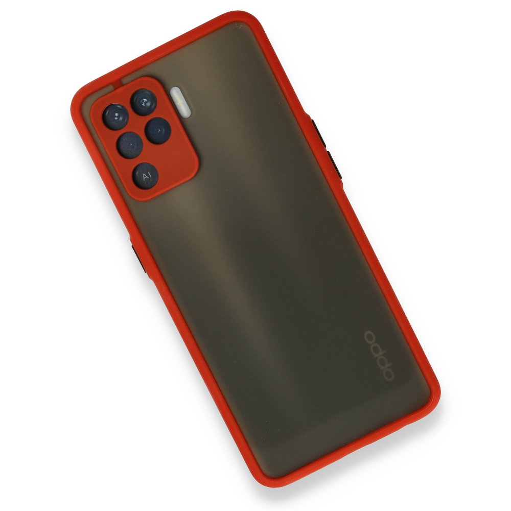  Oppo Reno 5 Lite Kılıf Montreal Silikon Kapak - Kırmızı