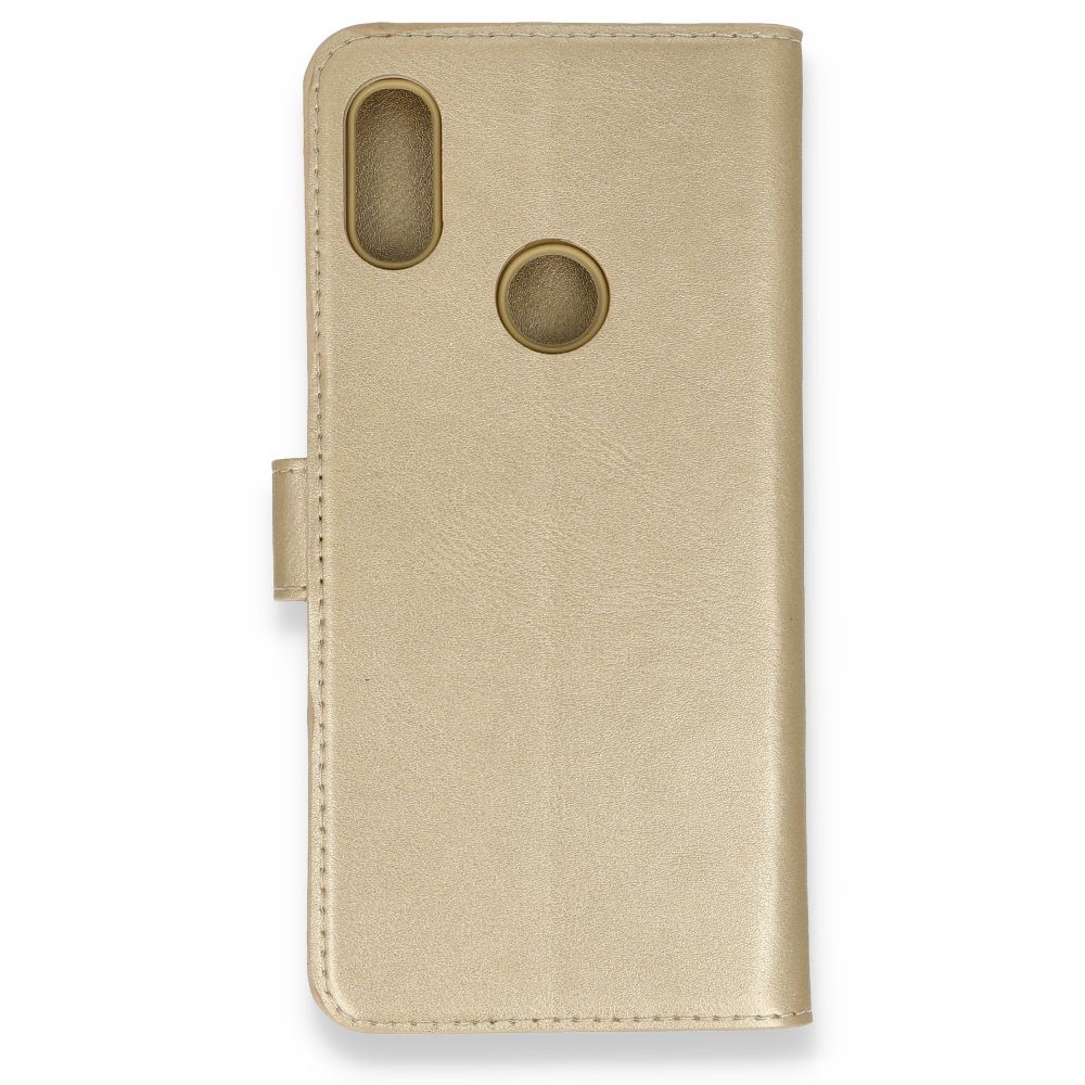  Huawei Y6 2019 Kılıf Trend S Plus Kapaklı Kılıf - Gold