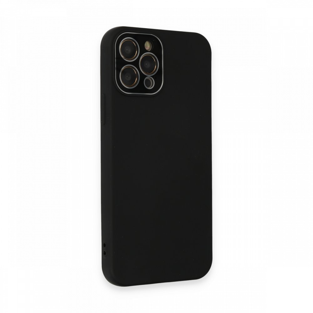  iPhone 12 Pro Kılıf Lansman Glass Kapak - Siyah
