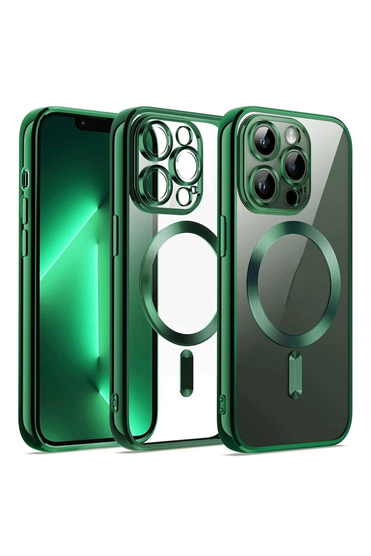  iPhone 12 Pro Kılıf Kross Magneticsafe Kapak - Koyu Yeşil