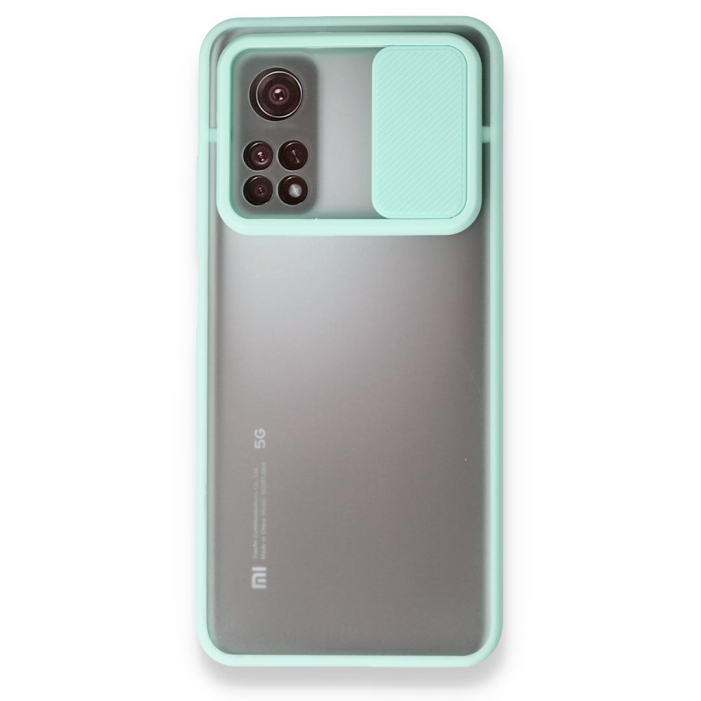  Xiaomi Mi 10T Kılıf Palm Buzlu Kamera Sürgülü Silikon - Turkuaz