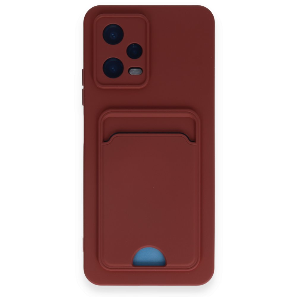  Xiaomi Poco X5 5G Kılıf Kelvin Kartvizitli Silikon - Bordo