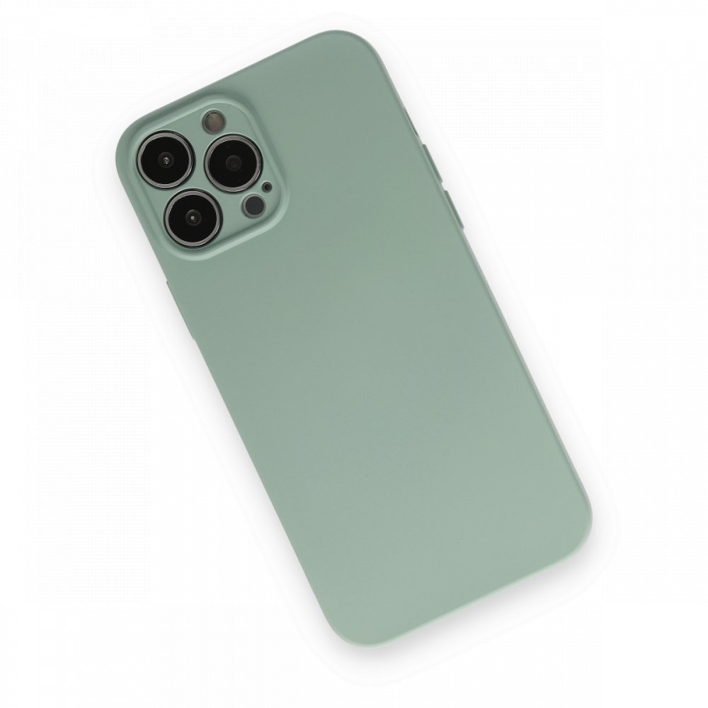 iPhone 13 Pro Max Kılıf Nano içi Kadife Silikon - Su Yeşili iPhone 13 Pro Max Kılıf Nano içi Kadife Silikon - Su Yeşili