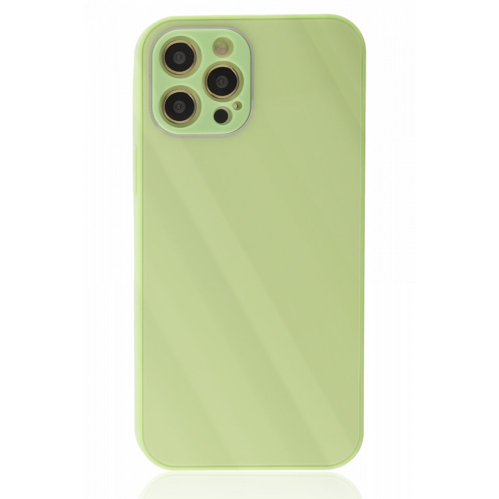  iPhone 12 Pro Max Kılıf Glass Kapak - Açık Yeşil