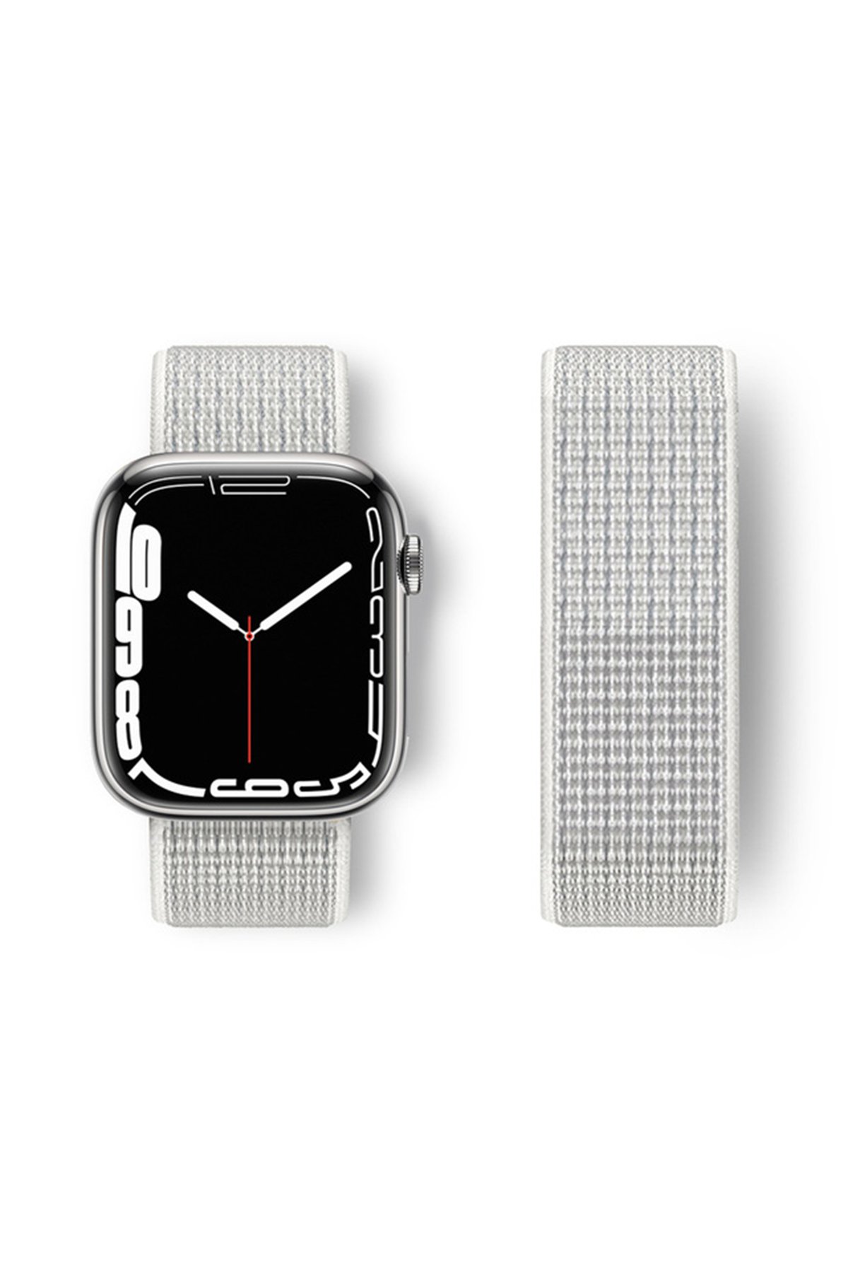  Apple Watch 40mm Hasırlı Cırtcırtlı Kordon - Beyaz