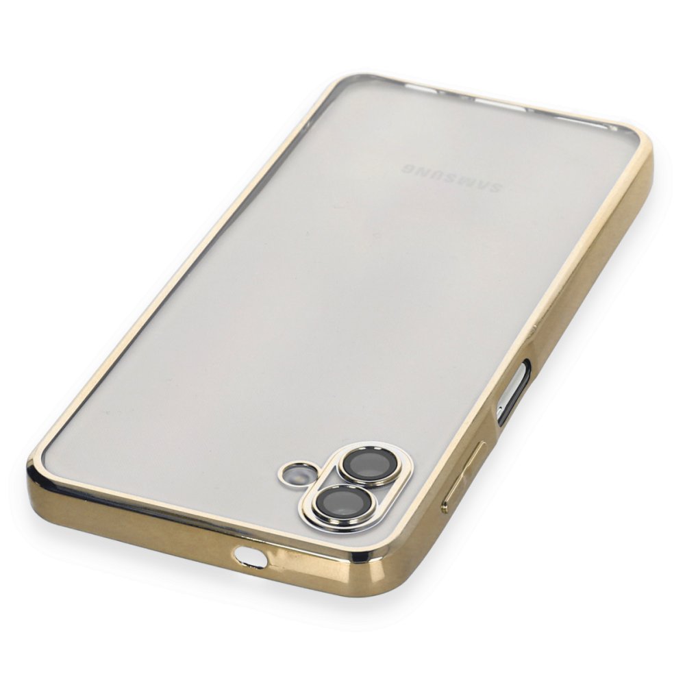  Samsung Galaxy A04 Kılıf Razer Lensli Silikon - Gold