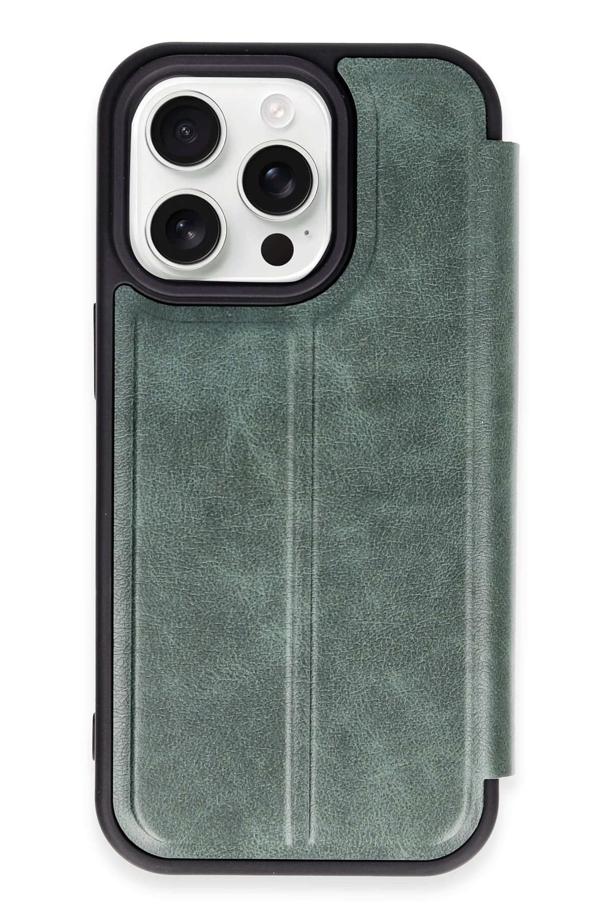  iPhone 14 Pro Kılıf Flip Cover - Koyu Yeşil